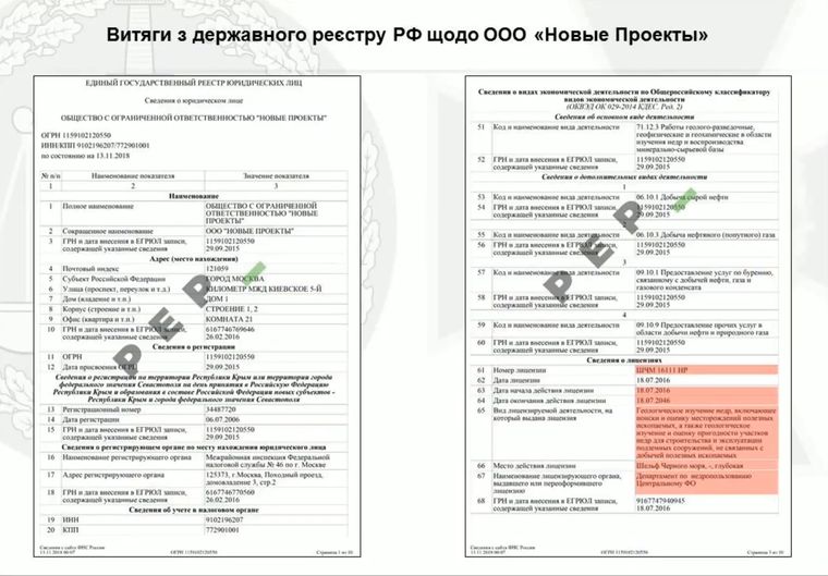 Доказ перереєстрації ТОВ «Нові Проекти» за російським законодавством
